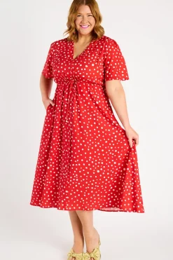 Lorraine Designs Casual Dresses | Fit & Flare Dresses*Marley Red Spot Dress