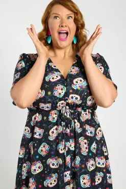 Lorraine Designs Casual Dresses | Fit & Flare Dresses*Marley Sugar Skull Pets Dress