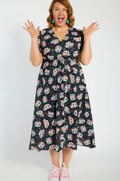Lorraine Designs Casual Dresses | Fit & Flare Dresses*Marley Sugar Skull Pets Dress