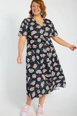 Lorraine Designs Casual Dresses | Fit & Flare Dresses*Marley Sugar Skull Pets Dress