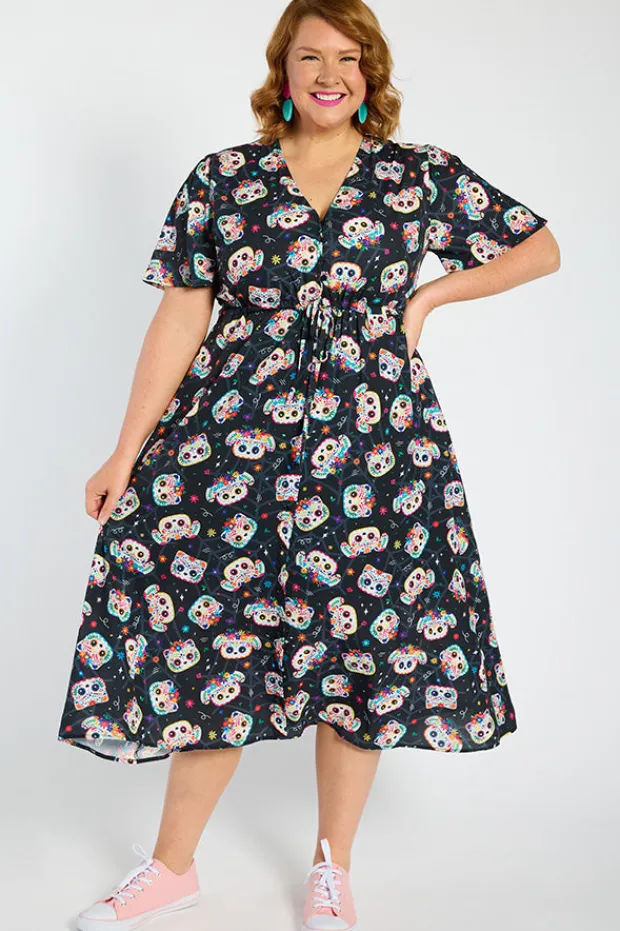Lorraine Designs Casual Dresses | Fit & Flare Dresses*Marley Sugar Skull Pets Dress