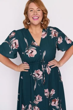 Lorraine Designs Casual Dresses | Fit & Flare Dresses*Marley Teal Floral Dress