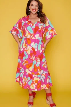 Label of Love Casual Dresses | Fit & Flare Dresses*Matrix Pink Highlighters Dress