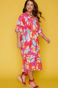 Label of Love Casual Dresses | Fit & Flare Dresses*Matrix Pink Highlighters Dress