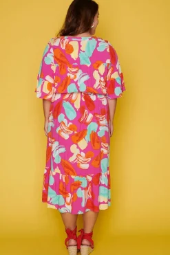 Label of Love Casual Dresses | Fit & Flare Dresses*Matrix Pink Highlighters Dress