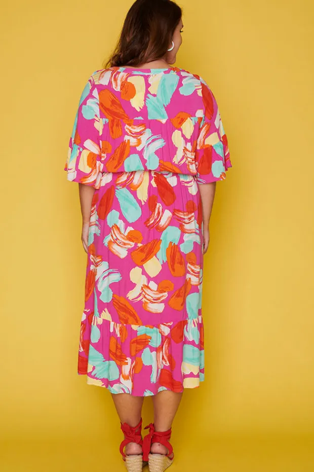 Label of Love Casual Dresses | Fit & Flare Dresses*Matrix Pink Highlighters Dress