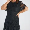 Lorraine Designs Bridesmaid Dresses | Knee Length Dresses*Melanie Black Lace Dress