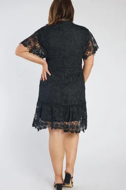 Lorraine Designs Bridesmaid Dresses | Knee Length Dresses*Melanie Black Lace Dress