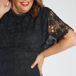 Lorraine Designs Bridesmaid Dresses | Knee Length Dresses*Melanie Black Lace Dress