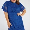 Lorraine Designs Bridesmaid Dresses | Knee Length Dresses*Melanie Cobalt Lace Dress