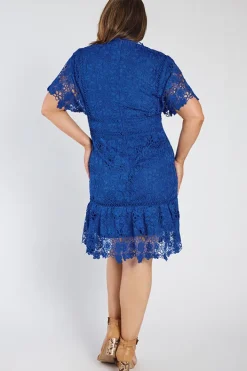 Lorraine Designs Bridesmaid Dresses | Knee Length Dresses*Melanie Cobalt Lace Dress