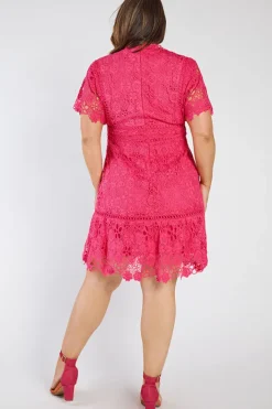Lorraine Designs Bridesmaid Dresses | Knee Length Dresses*Melanie Pink Lace Dress
