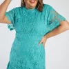 Lorraine Designs Bridesmaid Dresses | Knee Length Dresses*Melanie Sea Foam Lace Dress