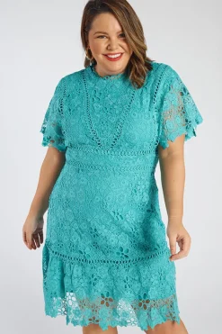 Lorraine Designs Bridesmaid Dresses | Knee Length Dresses*Melanie Sea Foam Lace Dress