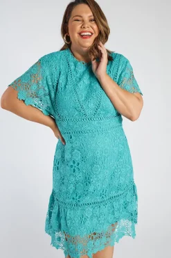 Lorraine Designs Bridesmaid Dresses | Knee Length Dresses*Melanie Sea Foam Lace Dress