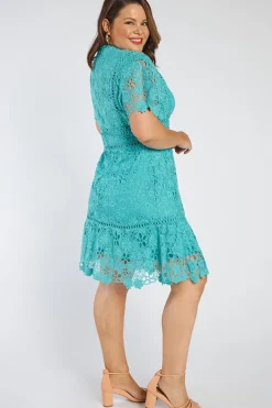 Lorraine Designs Bridesmaid Dresses | Knee Length Dresses*Melanie Sea Foam Lace Dress