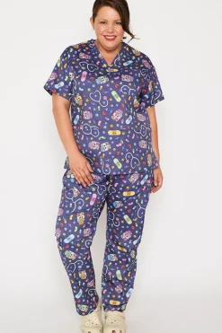 YD International Tops*Meredith Happy Health Scrub Top