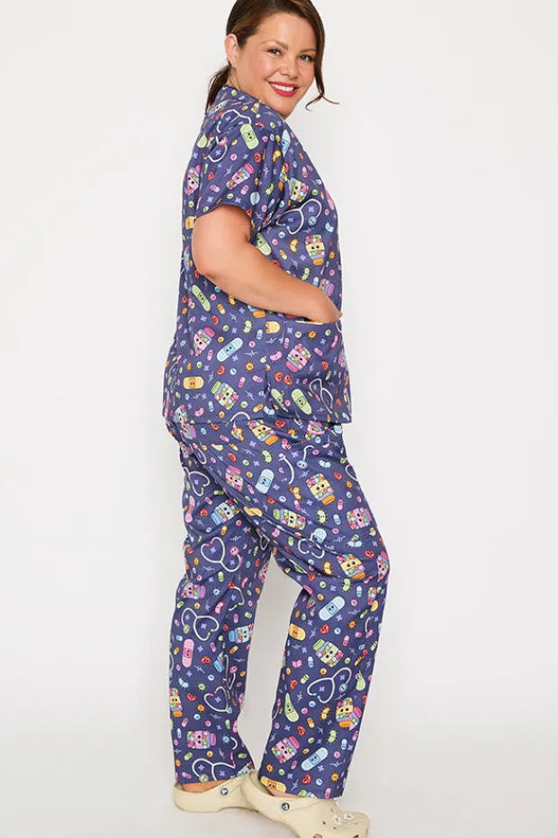 YD International Tops*Meredith Happy Health Scrub Top