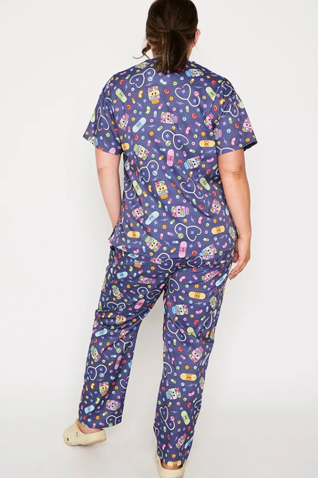 YD International Tops*Meredith Happy Health Scrub Top