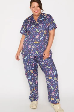 YD International Tops*Meredith Happy Health Scrub Top