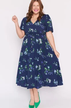 YD International Fit & Flare Dresses | Midi Dresses*Michelle Blue Blossom Dress