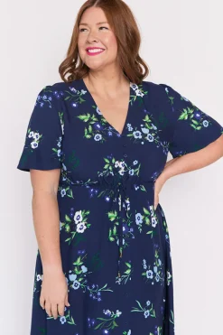 YD International Fit & Flare Dresses | Midi Dresses*Michelle Blue Blossom Dress