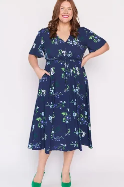 YD International Fit & Flare Dresses | Midi Dresses*Michelle Blue Blossom Dress