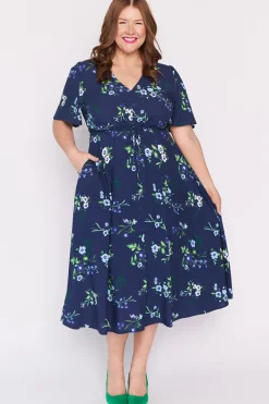 YD International Fit & Flare Dresses | Midi Dresses*Michelle Blue Blossom Dress