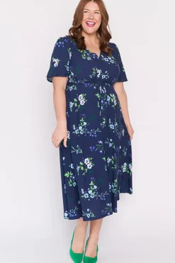 YD International Fit & Flare Dresses | Midi Dresses*Michelle Blue Blossom Dress