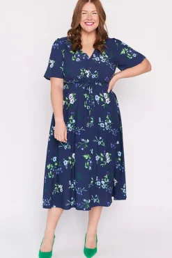 YD International Fit & Flare Dresses | Midi Dresses*Michelle Blue Blossom Dress