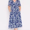 Lorraine Designs Fit & Flare Dresses | Midi Dresses*Michelle Blue Petal Whimsy Dress