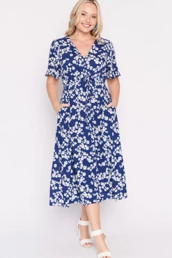 Lorraine Designs Fit & Flare Dresses | Midi Dresses*Michelle Blue Petal Whimsy Dress