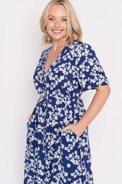Lorraine Designs Fit & Flare Dresses | Midi Dresses*Michelle Blue Petal Whimsy Dress