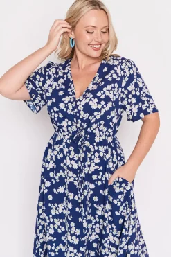 Lorraine Designs Fit & Flare Dresses | Midi Dresses*Michelle Blue Petal Whimsy Dress