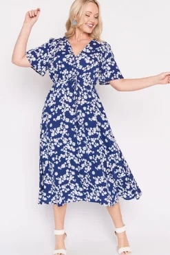 Lorraine Designs Fit & Flare Dresses | Midi Dresses*Michelle Blue Petal Whimsy Dress