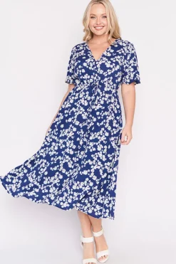 Lorraine Designs Fit & Flare Dresses | Midi Dresses*Michelle Blue Petal Whimsy Dress