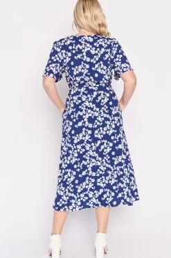 Lorraine Designs Fit & Flare Dresses | Midi Dresses*Michelle Blue Petal Whimsy Dress