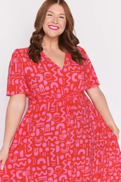 YD International Fit & Flare Dresses | Midi Dresses*Michelle Candy Apple Dress