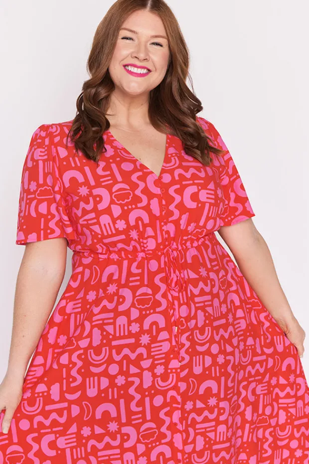 YD International Fit & Flare Dresses | Midi Dresses*Michelle Candy Apple Dress