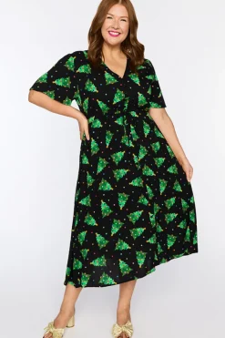 Lorraine Designs Casual Dresses | Fit & Flare Dresses*Michelle Christmas Tree Dress