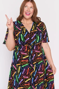 Lorraine Designs Fit & Flare Dresses | Midi Dresses*Michelle Crazy Crayons Dress