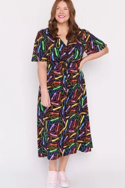 Lorraine Designs Fit & Flare Dresses | Midi Dresses*Michelle Crazy Crayons Dress