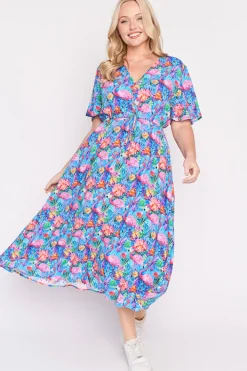 Lorraine Designs Fit & Flare Dresses | Midi Dresses*Michelle Flamingo Oasis Dress