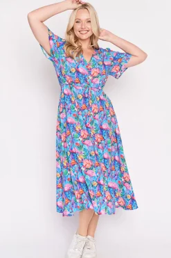 Lorraine Designs Fit & Flare Dresses | Midi Dresses*Michelle Flamingo Oasis Dress