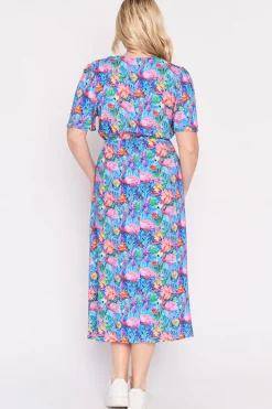 Lorraine Designs Fit & Flare Dresses | Midi Dresses*Michelle Flamingo Oasis Dress