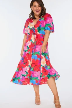 YD International Fit & Flare Dresses | Midi Dresses*Michelle Floral Fiesta Dress
