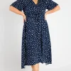 Lorraine Designs Fit & Flare Dresses | Midi Dresses*Michelle Navy & White Flecks Dress