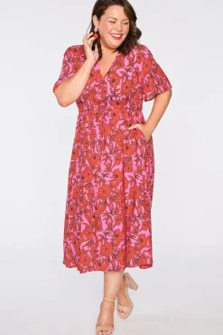 YD International Fit & Flare Dresses | Midi Dresses*Michelle Pink Scarlet Dress