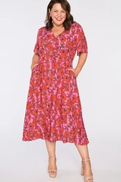 YD International Fit & Flare Dresses | Midi Dresses*Michelle Pink Scarlet Dress