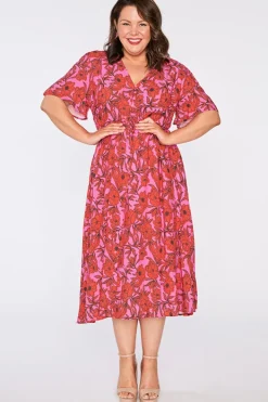 YD International Fit & Flare Dresses | Midi Dresses*Michelle Pink Scarlet Dress